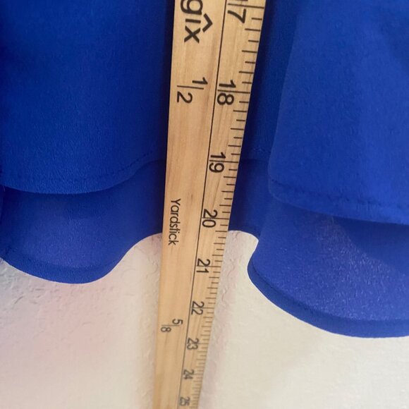 Lands End Womens Blue V-Neck Blouse Size 10 Long Bell Sleeves Made In Sri‎ Lanka - Picture 7 of 9